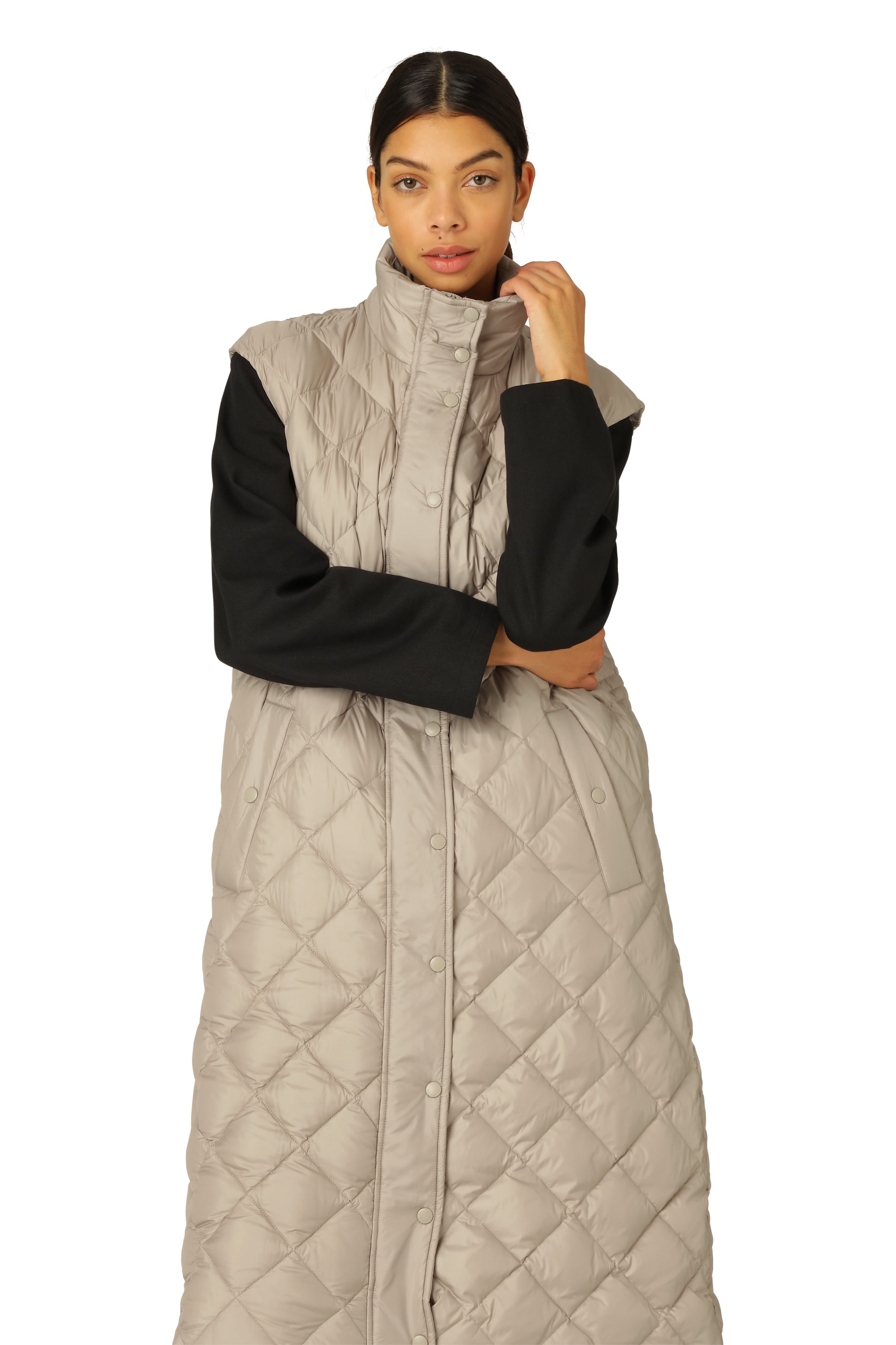 Ilse Jacobsen Hornbæk Outerwear Long Down Vest Vest 163 Cobblestone